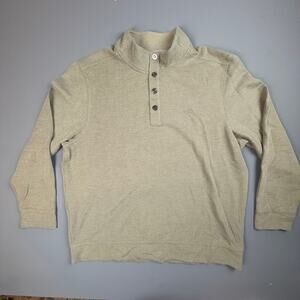 Tommy Bahama XXL Sage Green Ribbed Pullover Mock Neck Cotton Blend
